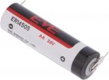 Lithium battery, EVE-ER14505 2PF, 14.5x50.5mm, AA, 3.6VDC, 2700mAh