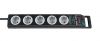 Power Strip 5-way with surge protection 13.500A, 2.5m, 3x1.5mm2, with switch, black, Super-Solid - 2