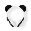 Headphones with magnetic panda ears, 3.5mm jack, 85dB, 1.2m, white/black, HPWD4000WT, NEDIS
 - 1