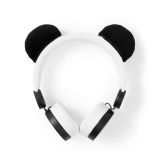 Headphones with magnetic panda ears, 3.5mm jack, 85dB, 1.2m, white/black, HPWD4000WT, NEDIS
