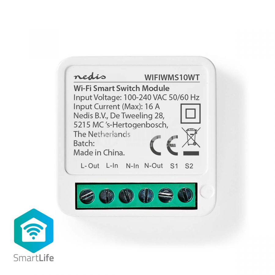 Wi-Fi smart ключ/прекъсвач WIFIWMS10WT, 16A, 3680W, 230VAC, Nedis - 1