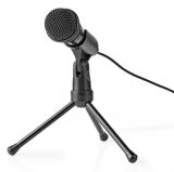 Микрофон MICTJ100BK, настолен, 3.5mm, 50Hz-16kHz
