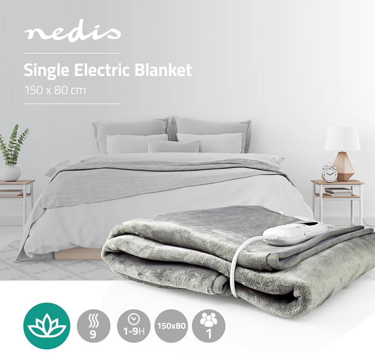 Електрическо одеяло, 60W, 80x150см, 9 настройки на затопляне, перящо