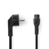 Power supply cable 3x0.75mm2, 3m, schuko 90° angled, black, polyvinyl chloride (PVC)