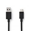 Кабел USB-Type C/M към USB-A/M, 1m, черен, CCGL61600BK10, NEDIS
 - 1