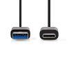 Cable USB-Type C/M to USB-A/M, 1m, black, CCGL61600BK10, NEDIS
 - 2