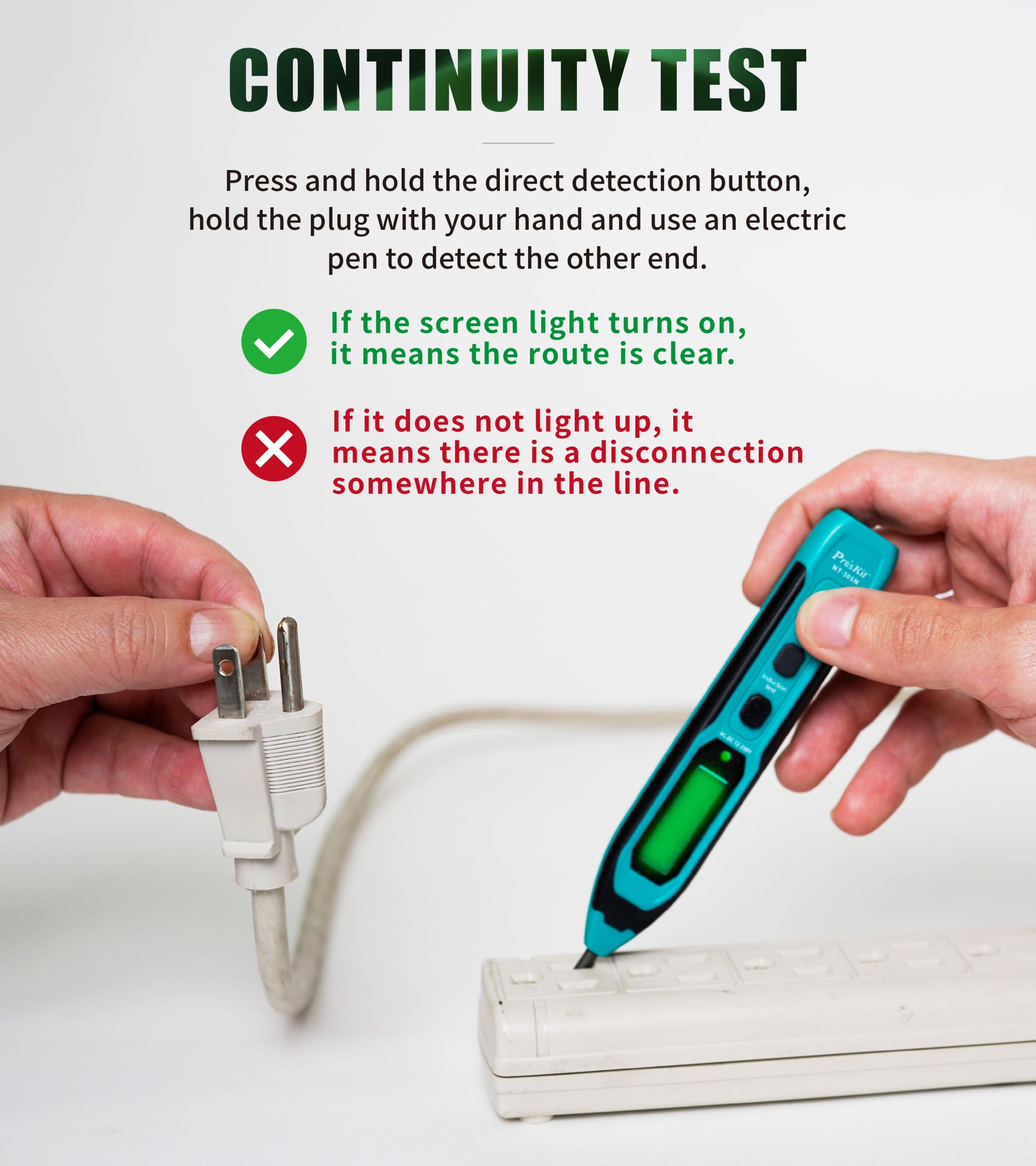 Безконтактен детектор (фазомер), 12~230V, LED, NT-305N, PRO'S KIT