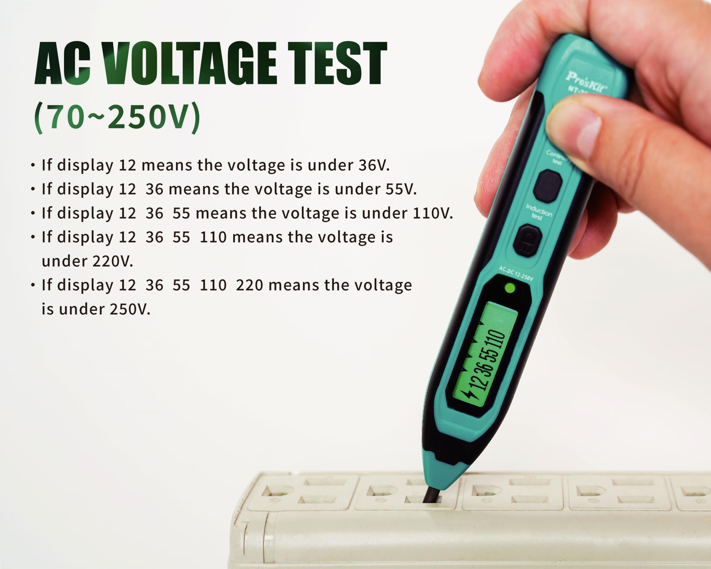 Безконтактен детектор (фазомер), 12~230V, LED, NT-305N, PRO'S KIT