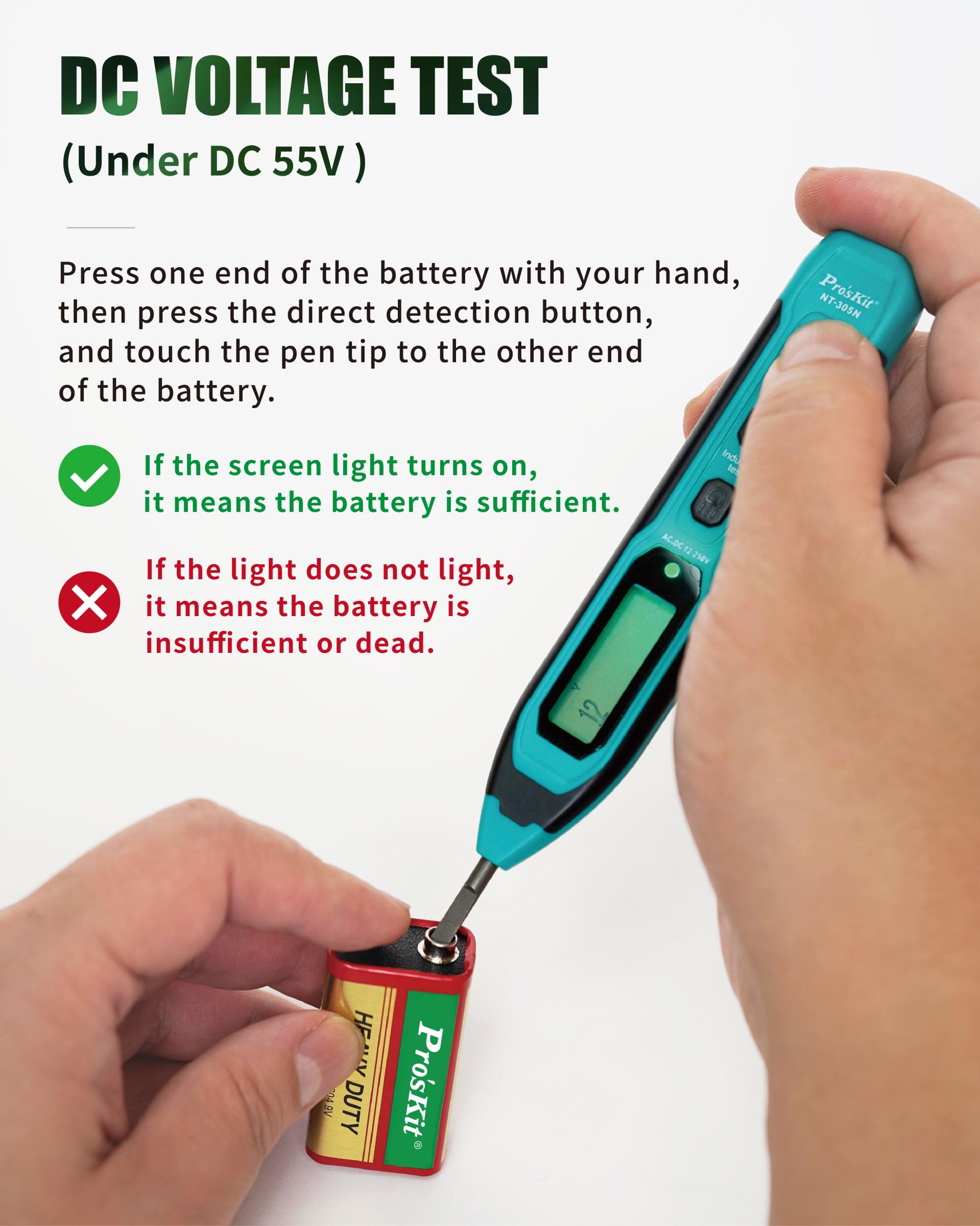 Безконтактен детектор (фазомер), 12~230V, LED, NT-305N, PRO'S KIT