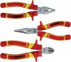 Set of pliers, 180/160mm, 1000V, universal, cutters and semicircular elongated
