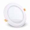 LED panel built-in 12W, round, 100~240VAC, 840lm, 6000K, cool white, 160x40mm, glass frame, VT-1202G