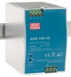 Импулсно захранване за DIN шина NDR-480-48, 48~55/48VDC, 10A, 480W, MEAN WELL