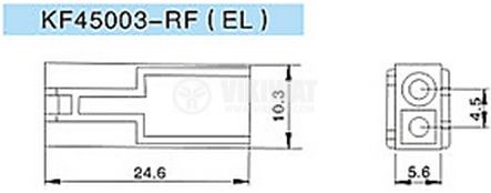 Конектор за обемен монтаж женски, VF45003-2RF, 2 пина - 2