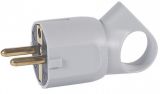 Mains plug (type F), 3-pole, 16А, 230VAC, with ear, grey, LEGRAND 50324
