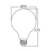 LED bulb 7W E27 230VAC 806lm 3000K globe BA41-30720 - 2