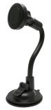 Universal phone stand, magnetic, for glass, long arm, black