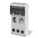 Housing for industrial panel, 11 DIN, 5 modular holes, IP66, SCAME 632.4520-000