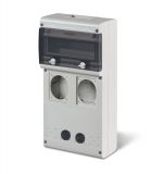 Housing for industrial panel, 11 DIN, 4 modular holes, IP66, SCAME 632.4530-000