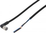 Cable for sensor, M8, female, 3pin, angeled 90°, 125VDC, 5m cable