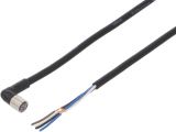 Cable for sensor, M8, female, 4pin, angeled 90°, 125VDC, 10m