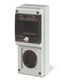 Housing for industrial panel, 4 DIN, 1 modular hole, IP66, SCAME 632.1500-000