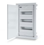 Flush distribution board 677.3036.2, 3x12+6 modules, SCAME, for installation, white color, metal door