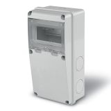 Housing for industrial panel, 6 DIN, 2 modular holes, IP55, SCAME 633.1010