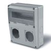 Housing for industrial panel, 11 DIN, 4 modular holes, IP66, SCAME 633.2024