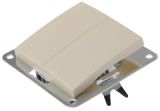 Electric Switch, LEXA 250 VAC, 10 A, cream-colored, double, glim lamp - Vikiwat Electric Switch, LEXA 250 VAC, 10 A, cream-colored, double, glim lamp