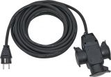 Extension cable, triple, 10m, 3x1.5mm2, IP44, black, Brennenstuhl 1167810301