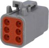 Connector 6 pin, 7.5A, female - 2