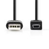 Преходен кабел USB-A/M - miniUSB/M, 1m, черен - 2
