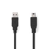 Преходен кабел USB-A/M - miniUSB/M, 1m, черен, CCGB60300BK10, NEDIS