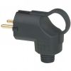 Electric plug (schuko), three-pole, 16A, 250VAC, with ear, waterproof, 90°, black, LEGRAND 50252
