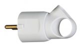 Electric plug (schuko), three-pole, 16A, 250VAC, french standard, with ear, white, LEGRAND 50420
