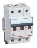 Miniature circuit breaker, three-pole, 63A, C curve, 400VDC, DIN rail, 403551, LEGRAND