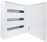 Flush distribution board BF-U-3/72-C, 72 (3x24) modules, steel, for build-in, white color, metal door