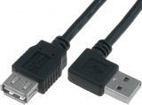 Кабел USB-A/M 90° към USB-A/F, 1.8m, черен, CAB-USB2AAF/2-K, BQ CABLE