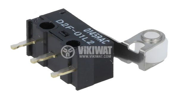 Микропревключвател лост с ролка, SPDT, 30VDC/0.1A, 12.8x6x5.8mm, ON-(ON) - 2