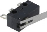 Микропревключвател с лост, SPDT, 125VAC/3A, 12.8x6x5.8mm, ON-(ON)