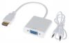 Adapter cable HDMI/M - VGA/F, 3.5mm, 0.2m, white