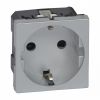 Electrical outlet, 16A, 250VAC, single, gray, recessed, schuko, LEGRAND 0 792 13