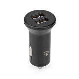 Автомобилно зарядно за телефон, USB, 24W, черно, NEDIS