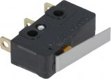 Microswitch with lever, SPDT, 125VAC/0.1A, 19.8x10.2x6.4mm, ON-(ON)