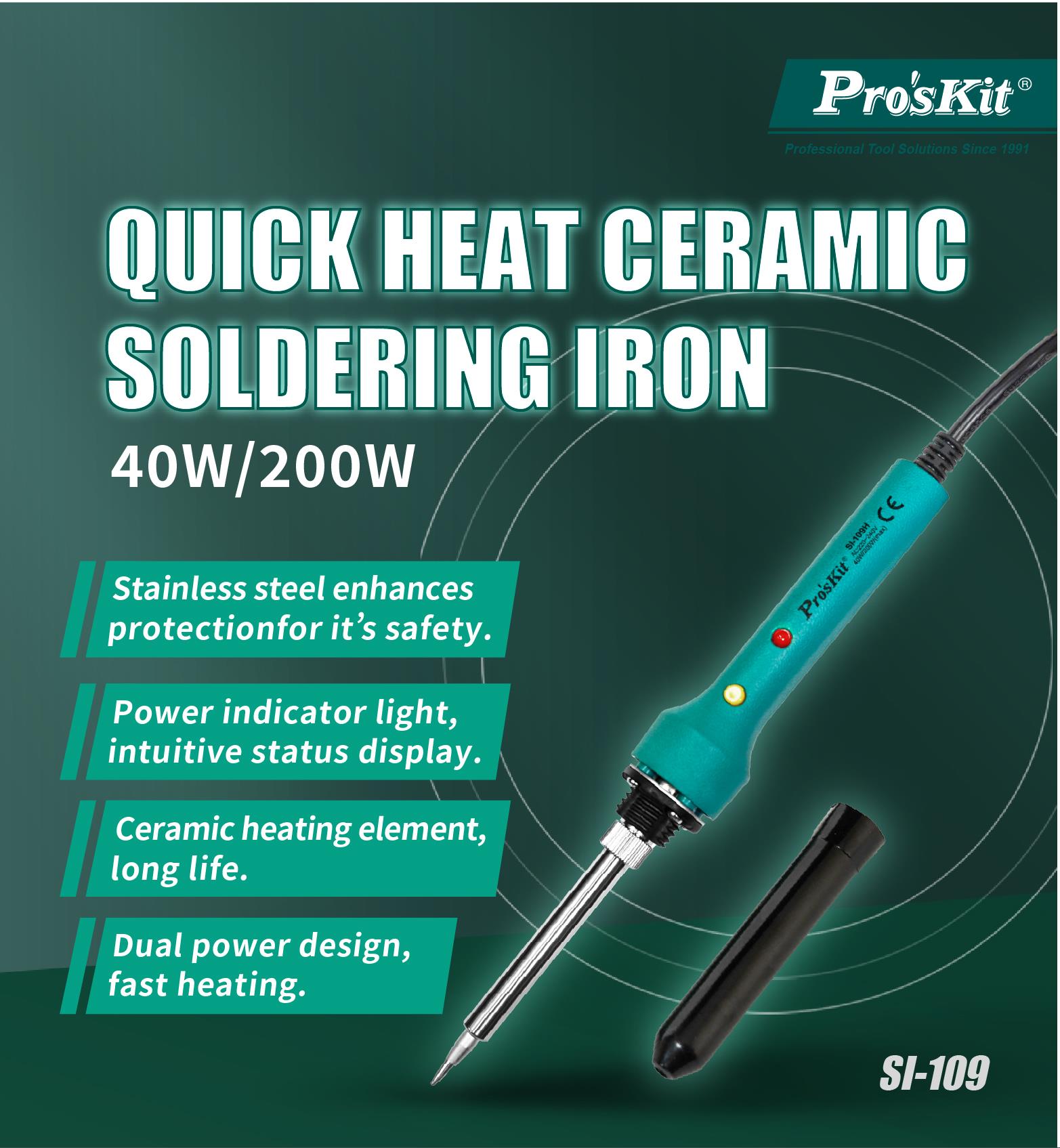 Soldering iron SI-109B, fast heating, 40/200W, 220-240V, PRO'S KIT