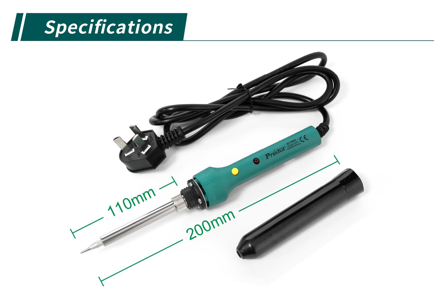 Поялник SI-109B, бързонагряващ, 40/200W, 220-240V, PRO'S KIT