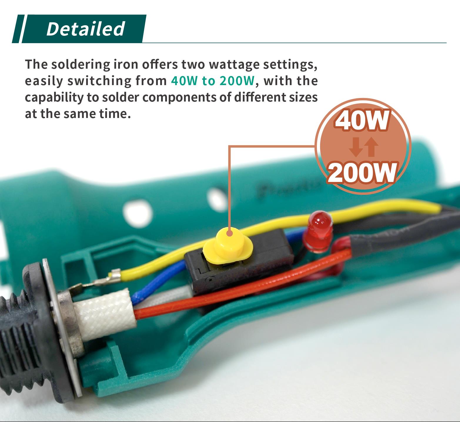 Поялник SI-109B, бързонагряващ, 40/200W, 220-240V, PRO'S KIT