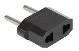 Travel adapter plug, transient from EU to USA/Japan, black
