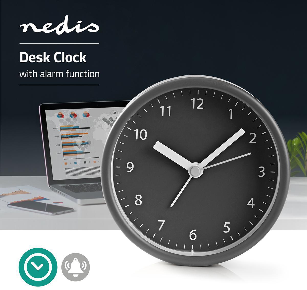 Настолен часовник с будилник, CLDK006GY, NEDIS