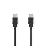 Кабел USB-A/M към USB-A/M, 2m, черен, CCGP60000BK20, NEDIS